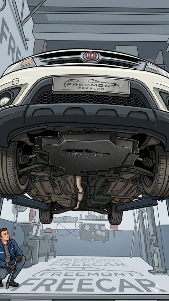 Fiat Freemont Motor Alt Koruma (Paslanmaz Sac & Pütür Kaplı) - Lazer Kesim Logo