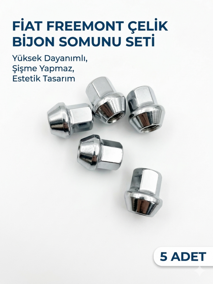 Fiat Freemont Çelik Jant Bijon Somunu Seti (5 Adet) - Şişme Yapmaz