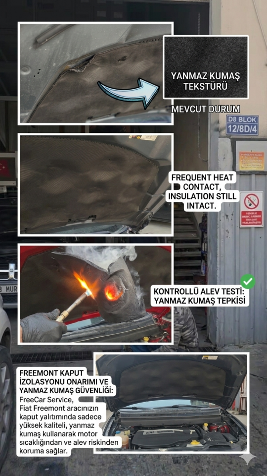 Fiat Freemont & Dodge Journey Yanmaz Kumaş Kaput İzolasyon Keçesi